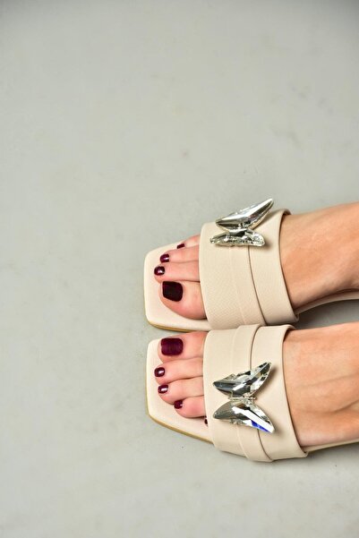 Fox Shoes S820505604 Тен Тканина Жіночі капці