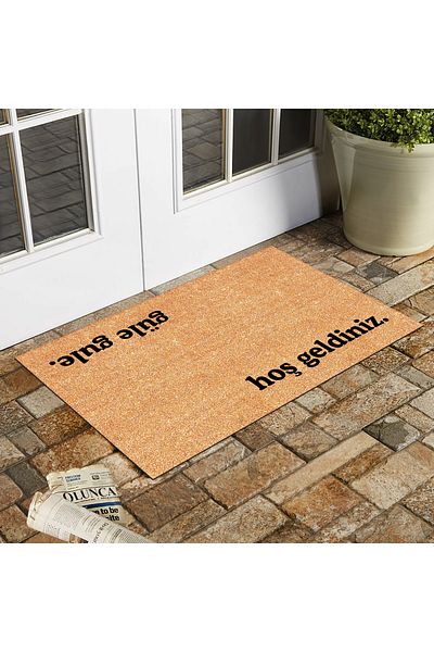 OLUNCA Welcome Goodbye Design Door Front And Indoor Door Mat 45x75 Cm