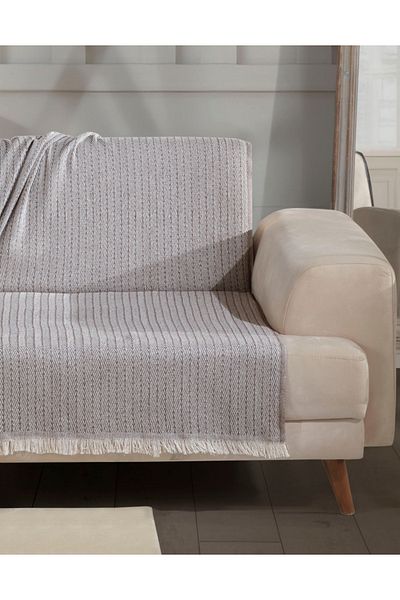 Lux Touch Калъф за диван Vera Coffee - 200x220 см, памучен шал, диван, фотьойл