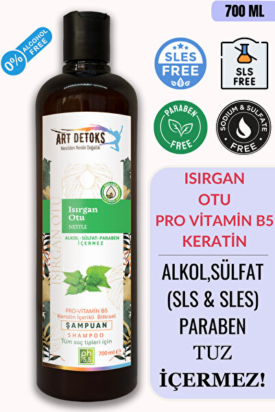 Art Detoks Isırgan Özlü Şampuan Pro Vitamin B5 + Keratin %100 Saf Doğal Şampuan