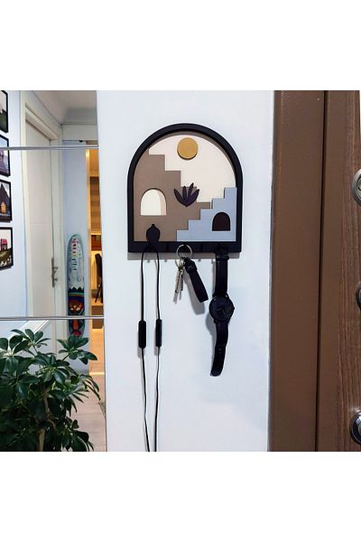 CajuArt Decorative Abstract Ladder Design 3D Layer Wall Decor Keychain