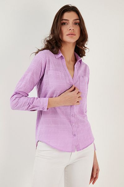 Lela Cămașă subțire din bumbac cu buzunare dublu, slim fit, pliabilă, cu mâneci514257517