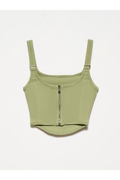 Dilvin 3793 Corset Top-light Khaki