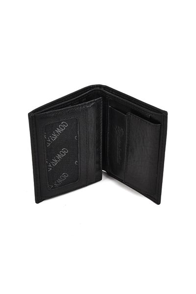 AYAKMOD 8033 Мъжки портфейл от естествена кожа, черен
