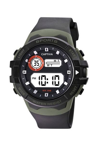 captiva Digital 30 Meters Water Resistant Lighted Alarm Children's Watch with Stopwatch Calendar 2141g