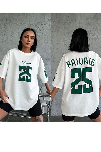 ESSFASIHON Unisex Λεπτομέρεια εκτύπωσης Oversize T-Shirt