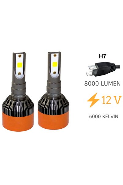 HMNL H7 Led Xenon (ZENON) Far 48 Watt 12 Volt 8000L 6000K LAAM90CARTEX