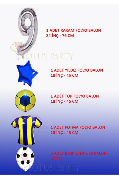 LOTUS PARTY Σετ γενεθλίων με θέμα το κίτρινο Navy Blue Football - Κίτρινο Navy Blue Foil Balloon - Foil Balloon Age 9