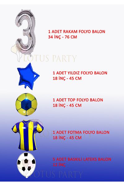 LOTUS PARTY Σετ γενεθλίων με θέμα το κίτρινο Navy Blue Football - Κίτρινο Navy Blue Foil Balloon - Μπαλόνι Foil Age 3