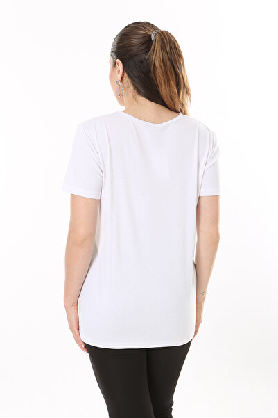 Şans Bluză cu mânecă scurtă, cu decolteu în V, cu buzunare la piept, cu mânecă scurtă, pentru femei 65N37678