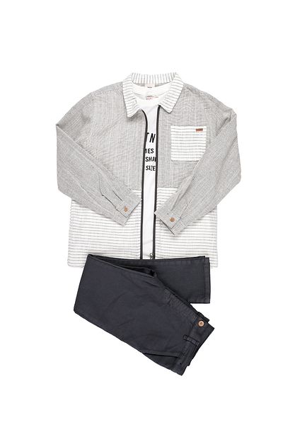 MİMBOKİDS Mimbo Kids Băieți Cămașă cu fermoar Tricou Set 3 bucăți pantaloni