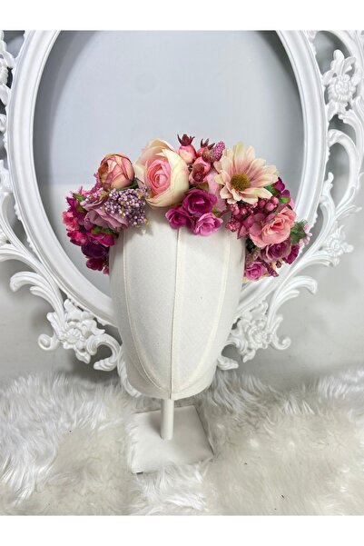 Buketlife Pembe çiçekli taç
