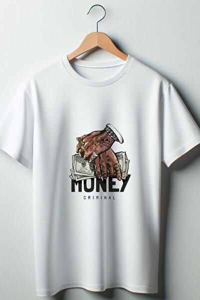 Vordevia Majica Money Criminal Štampano Oversize kroj okrugla kragna