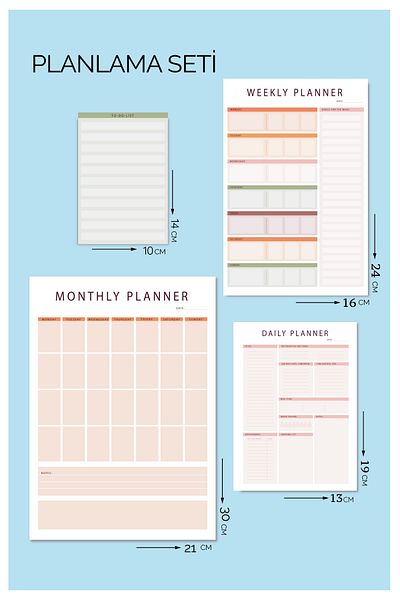 BULUT DİJİTAL Planning Set/Set of 4/Check Card/Table Top