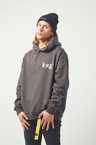 Trendiz Ksg Oversıze Sweatshirt Hoodie Koyugrı Tr30022