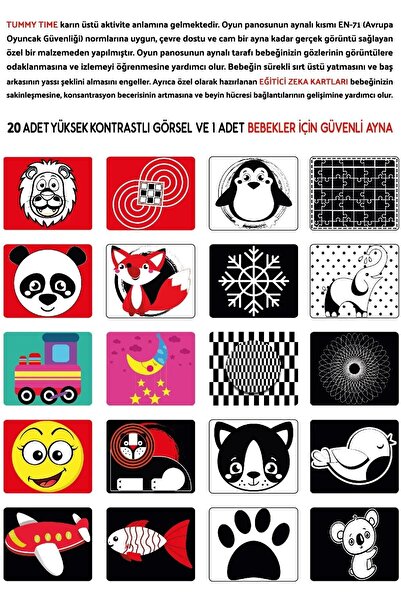 A-T AYZE-TRENDY Bebek karın Üstü Aktivite Tummy Time Aynalı Zeka Kartı Oyuncak 72304