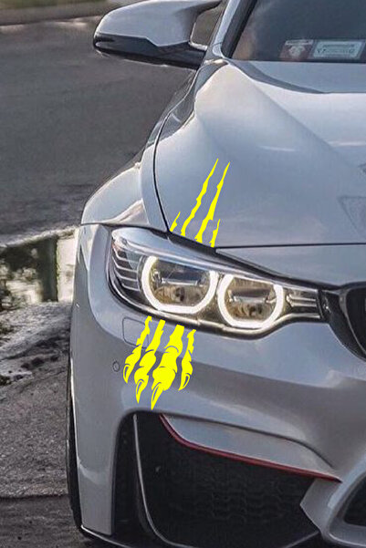 STİCKERCI BEY ملصق طلاء مصباح السيارة الأصفر مقاس 30*11 سم، ملصق طلاء معدل