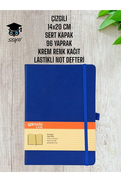 Mynote RIBBED 14x20 CM HARD COVER 96 SHEETS CREAM COLOR PAPER RUBBERED NOTEBOOK