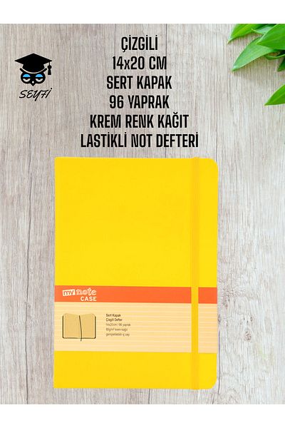 Mynote RIBBED 14x20 CM HARD COVER 96 SHEETS CREAM COLOR PAPER RUBBERED NOTEBOOK