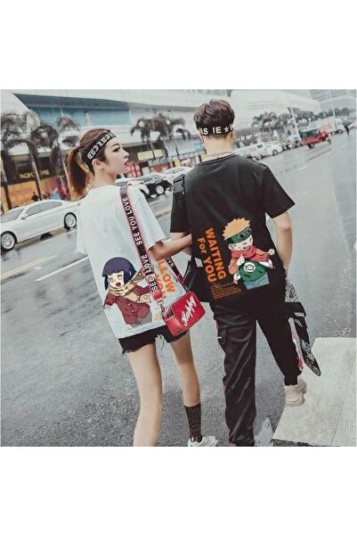 Toum Tricou supradimensionat cu imprimeu Naruto Fashion Dompuleri (Livrat uni...