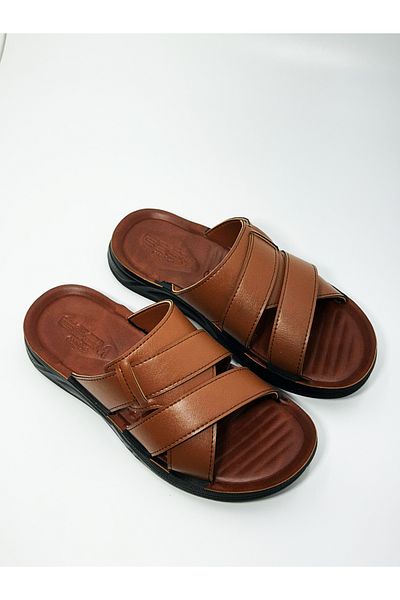 ZSHOES Ανδρικές Δερμάτινες Μαύρες/Μαύρες 40-45 Ορθοπεδικές Παντόφλες