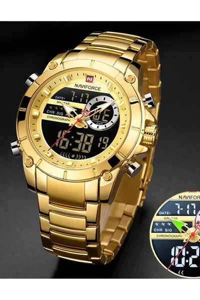 Skmei Naviforce Nf 9163 Altın Renk Erkek Kol Saati