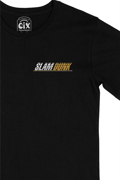 Cix Унисекс тениска с лого на Slam Dunk Basket, размер черна