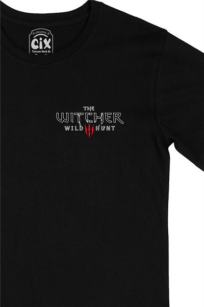 Cix Μαύρο T-Shirt The Witcher με σχέδιο λογότυπου τσέπης