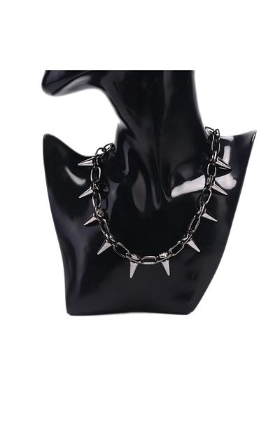 Köstebek Gothic Punk - Spikeli Steel Necklace Design