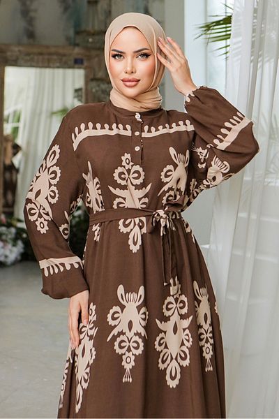 Bestenur Φόρεμα Edvil Viscose Coffee - 846