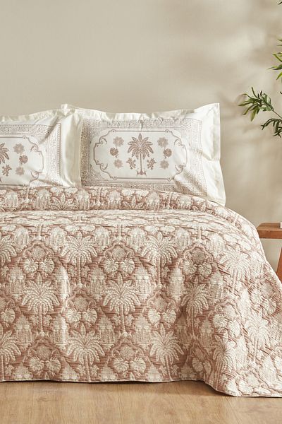 Karaca Home طقم غطاء سرير مزدوج من Palm Blush