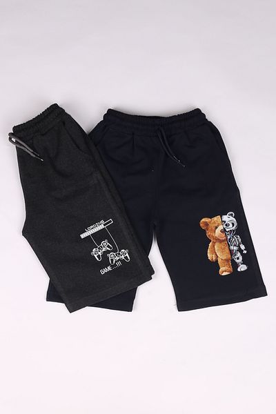 Çiggo Kids Pachet de 2 pantaloni scurți de buzunar cu imprimeu pentru băieți/Capris