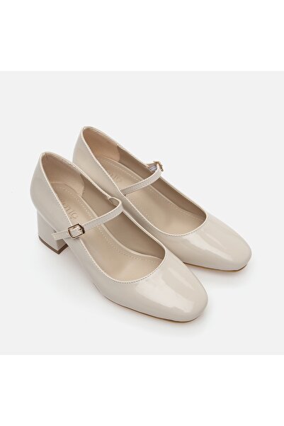 Hotiç Beige Thick Heeled Women's Shoes