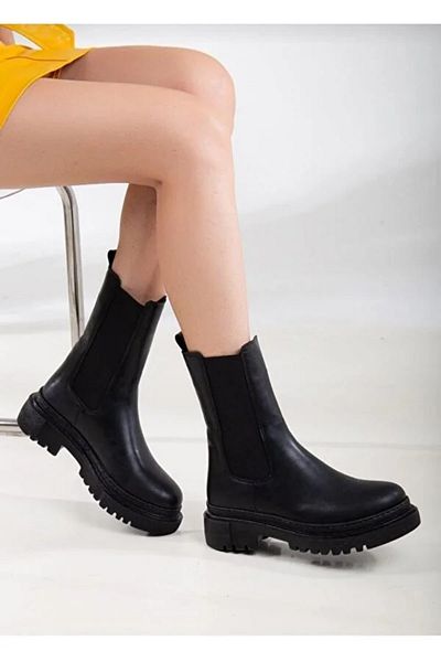 Prego Windif Thermo Αντιολισθητική Σόλα Rubber Snap Daily Γυναικείες Μπότες ΜΑΥΡΟ