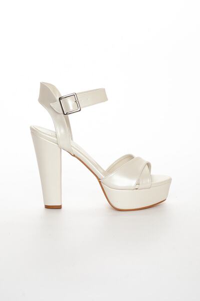 LİLLA Women's Thick Heeled Platform Wedding Dress Shoes