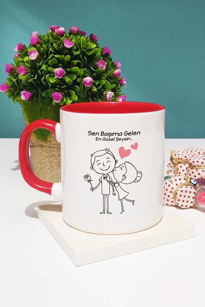 Hedizu Sen Başıma Gelen En Güzel Şeysin Sevgiliye Hediye Kupa Bardak