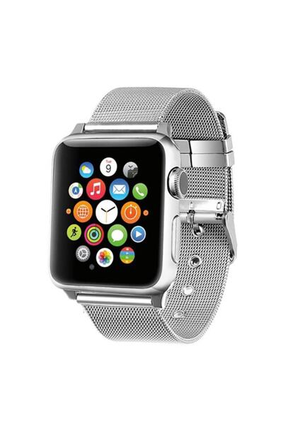 CepEvi Apple Watch 7 45 mm 6-5-4 44 mm Uyumlu Kayış Kordon Çelik Klasik Toka ...