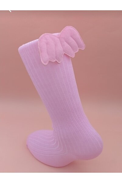 KARDEŞLER BABY Baby Girl Pink Angel Wings Knee Socks