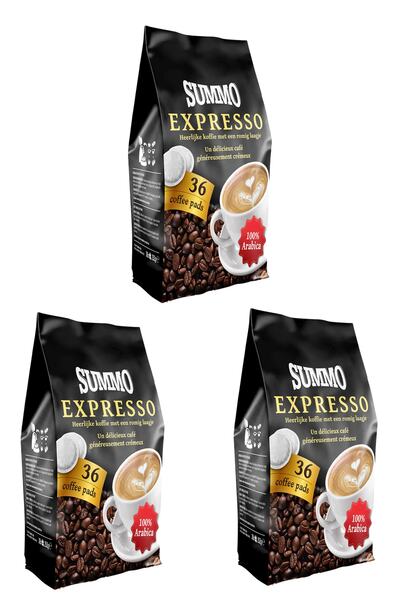 SUMMO Espresso 108'li Avantaj Paketi (36X3) Senseo Pads Coffee Pod Kahve Kapsülü