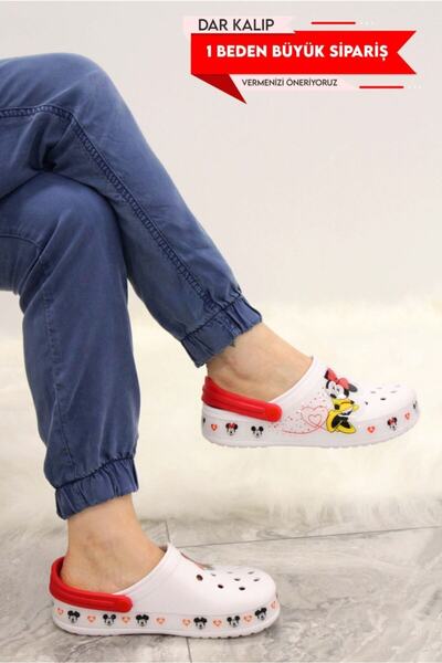 solariz Біло-червоні тапочки Mky Mouse з малюнком, щодня, багатокольорові, нековзні, для пляжу, басейну, лікарні, медсестри