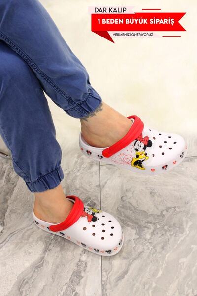 solariz Біло-червоні тапочки Mky Mouse з малюнком, щодня, багатокольорові, нековзні, для пляжу, басейну, лікарні, медсестри
