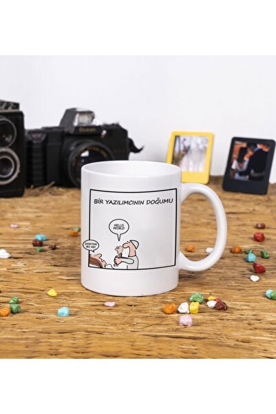 Panorama Ajans Beyaz Yazılımcılara Özel Tasarım Hello World Kupa Bardak