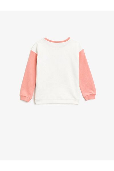 Koton Baby Girl Crew Neck Cotton Sweatshirt