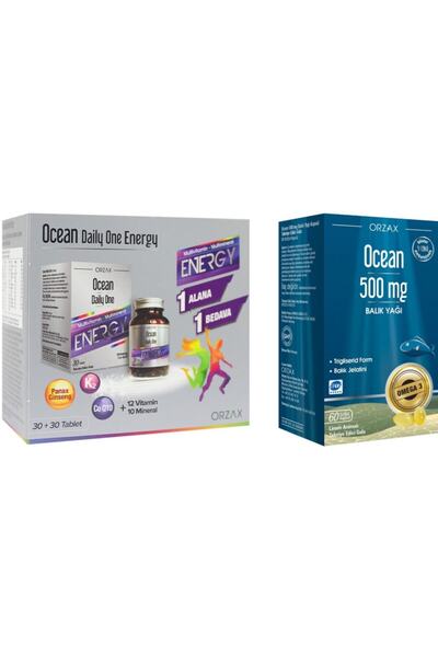 Ocean Daily One Energy 60(30x2) Tablet Ve Balık Yağı 500mg 60 Kapsül