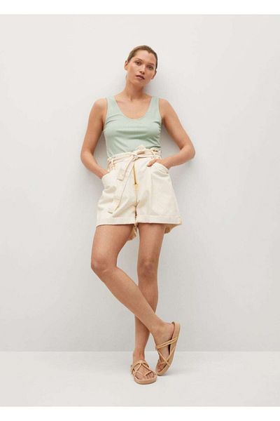 MANGO Woman Lässiges Top mit Trägern in Pastellgrün für Damen