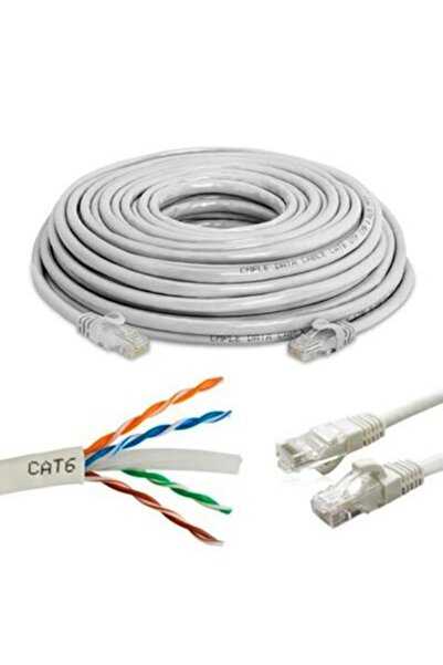 marketcik Cat6 Ethernet Kablosu 23 Awg Uçları Hazır Internet Kablosu-2 Metre