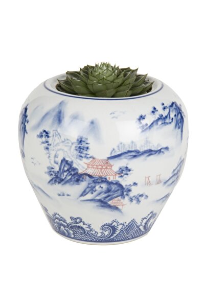 RİTZY FİNE LİVİNG Blue Blanc Saksı