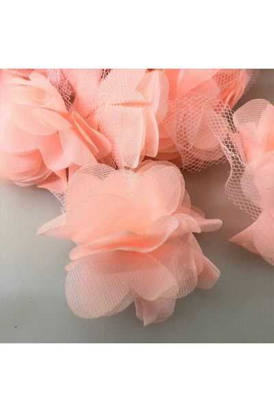 Aker Hediyelik Yavruağzı 1m Rose Laser Cut Rose Flower Χειροποίητο στολίδι άκρων Χόμπι κομμένο με λέιζερ λουλούδι από τούλι οργάντζα