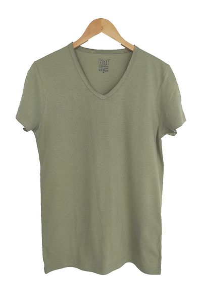 Raf Coll Μπλουζάκι Unisex Basic V-Neck Water Green