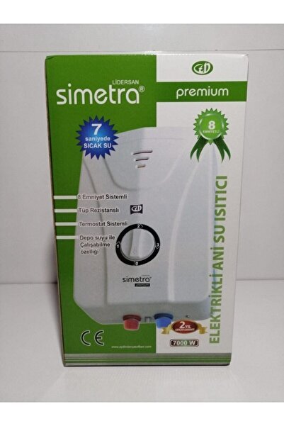 Simetra Premium Elektrikli Şofben - Ani Su Isıtıcı - 8 Emniyetli - 7000w